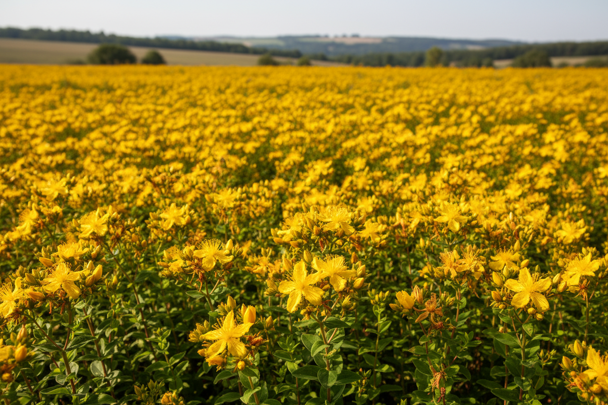 A field of st johns wort